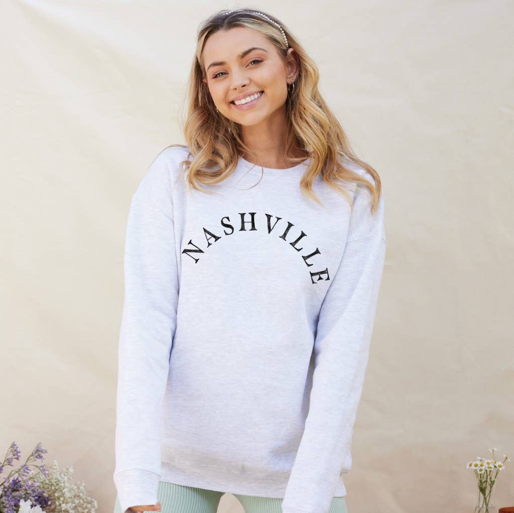 NASHVILLE Sweatshirt - Ribbed Cuffs and Waistband