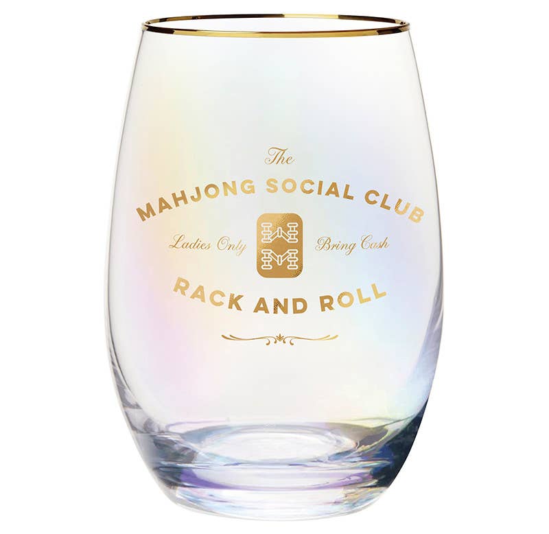 Gold Foil Stemless Wine Glass - Mahjong Social Club