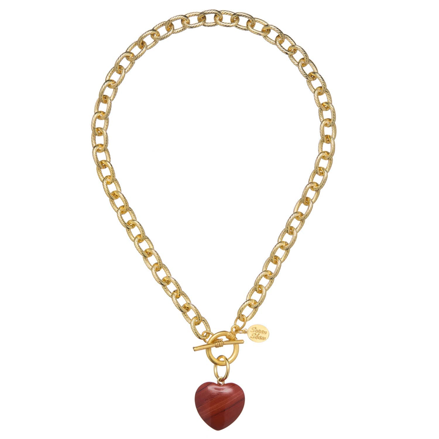 Stone Heart Toggle Necklace