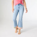 EverStretch Flare Crop with Crochet Floral Trim