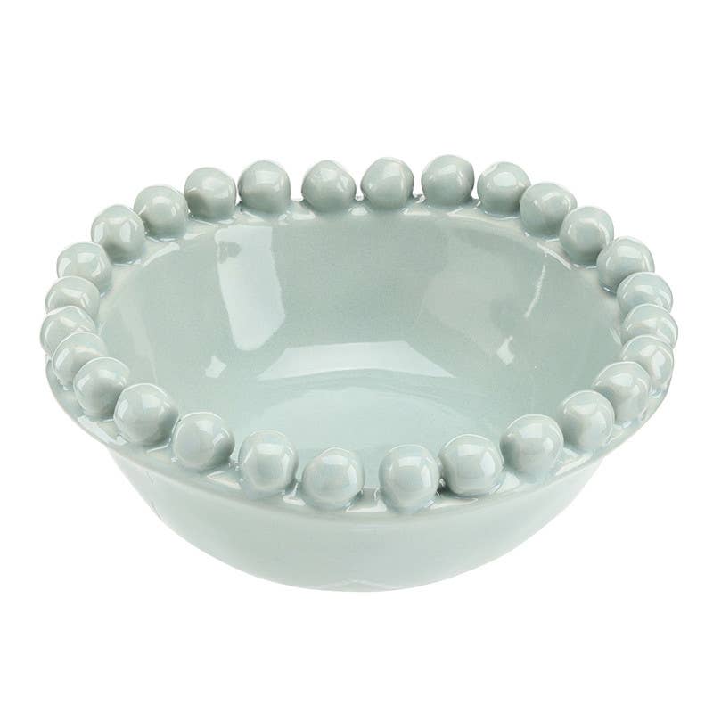 Ceramic Beaded Bowl - Small - Coastal Blue