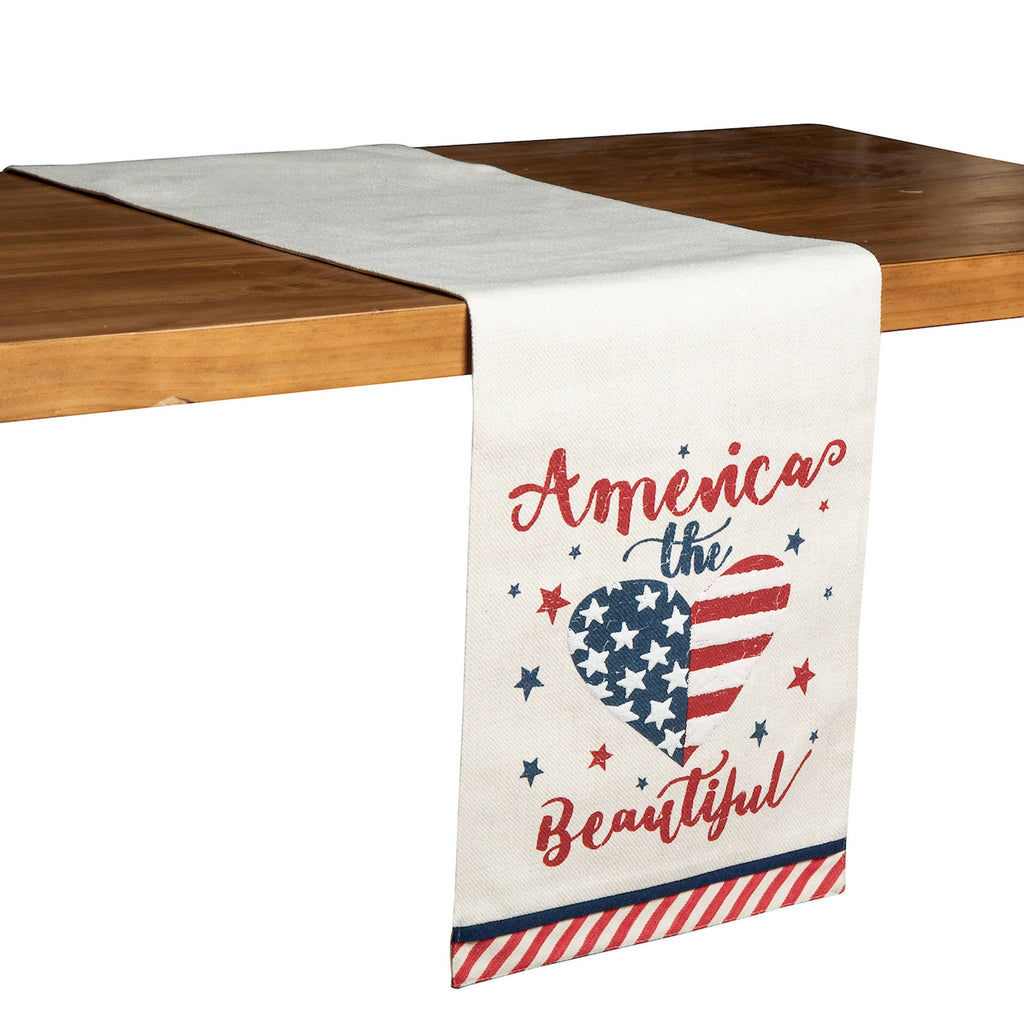SALE Patriotic America Beautiful 4th Of July Table Runner