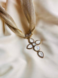 White Cross Scarf Necklace
