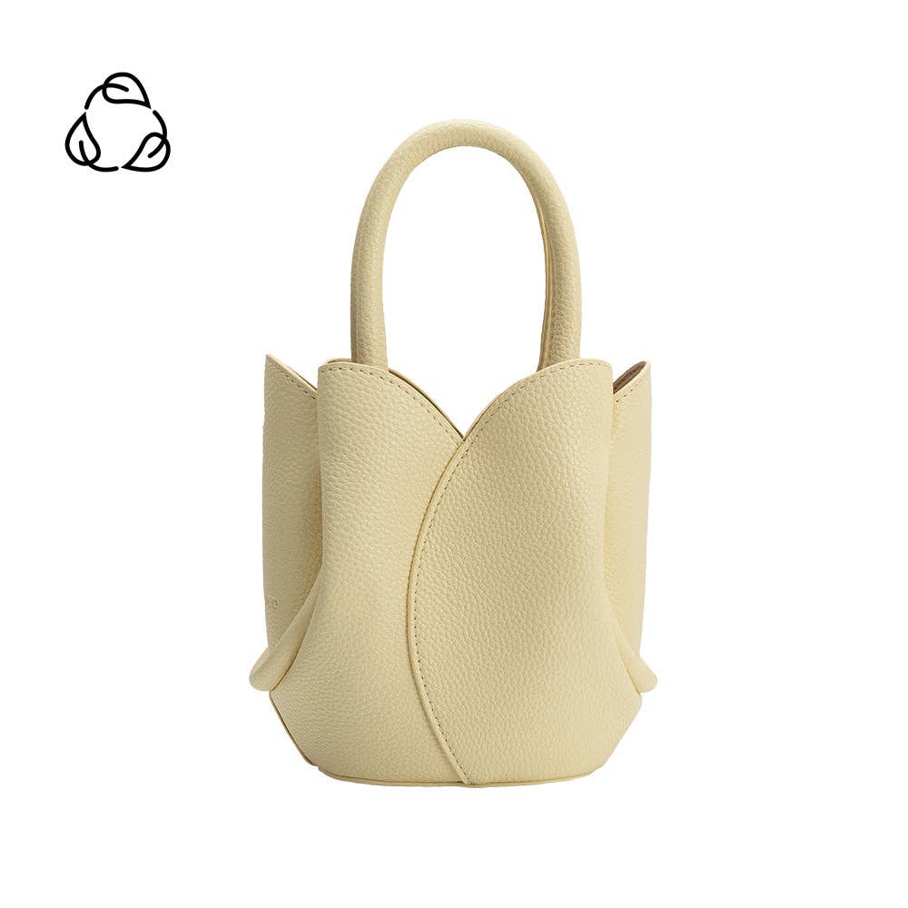 Tulip Mini Yellow Recycled Vegan Leather Top Handle Bag