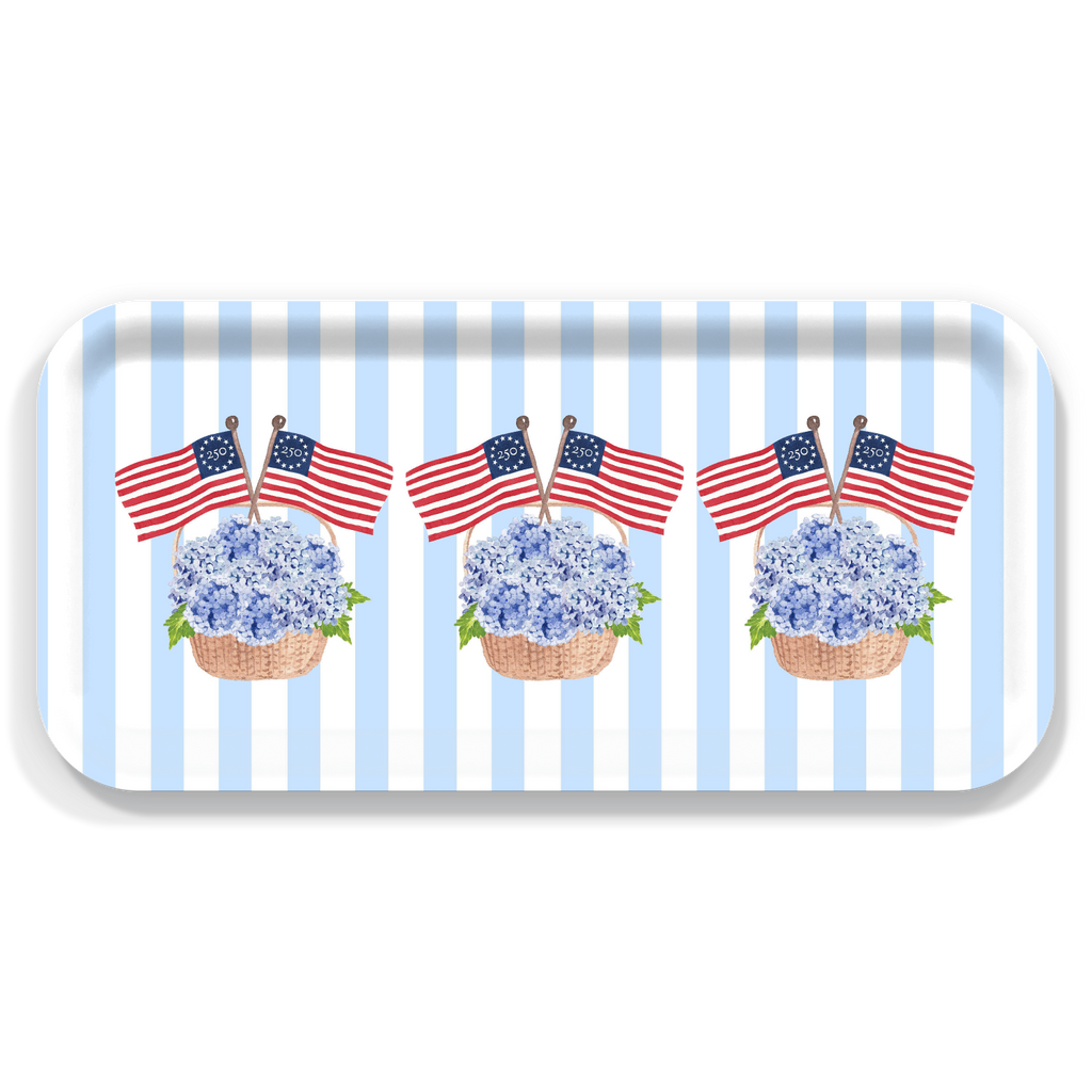 Freedom250® Patriotic Hydrangea Basket Serving Tray