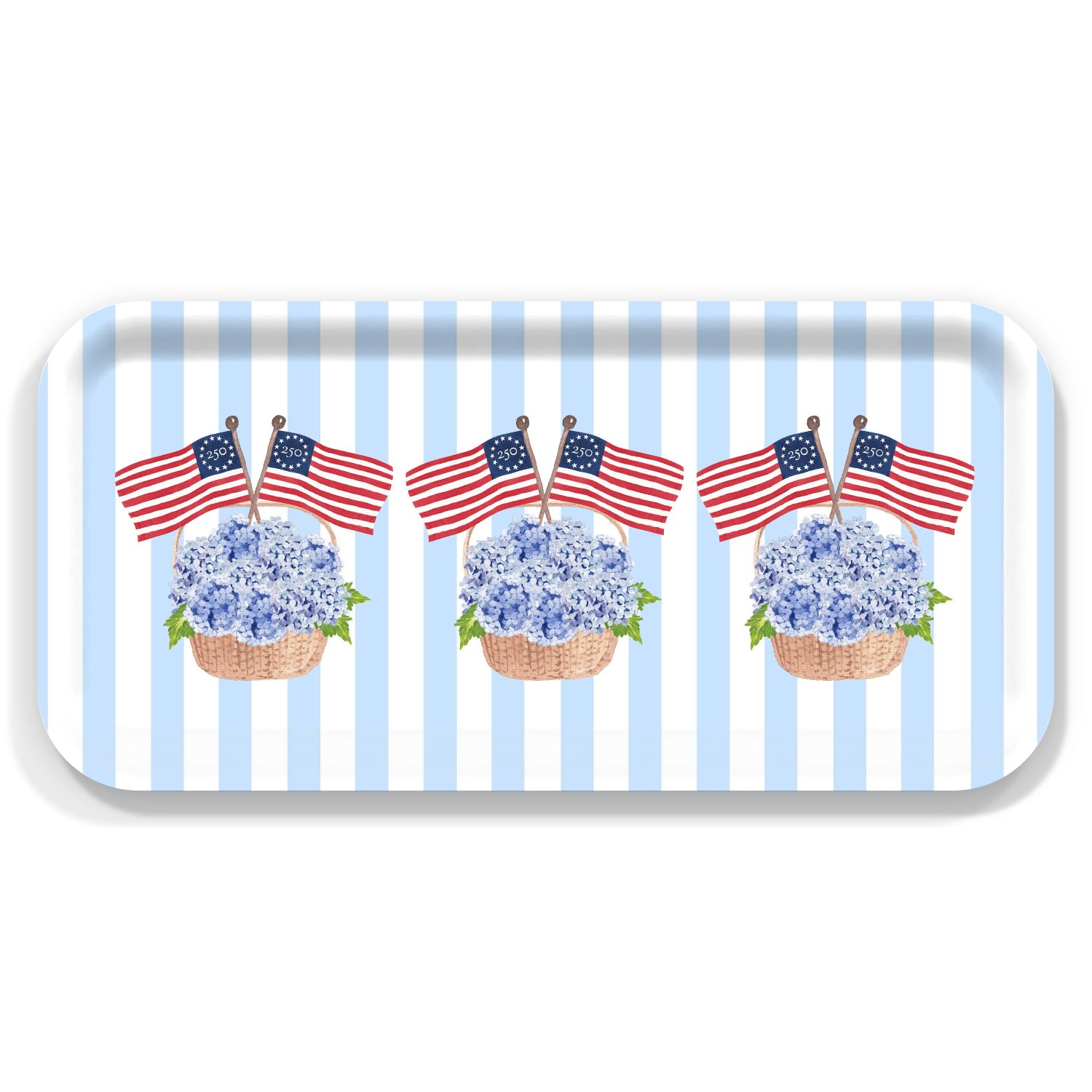 Freedom250® Patriotic Hydrangea Basket Serving Tray