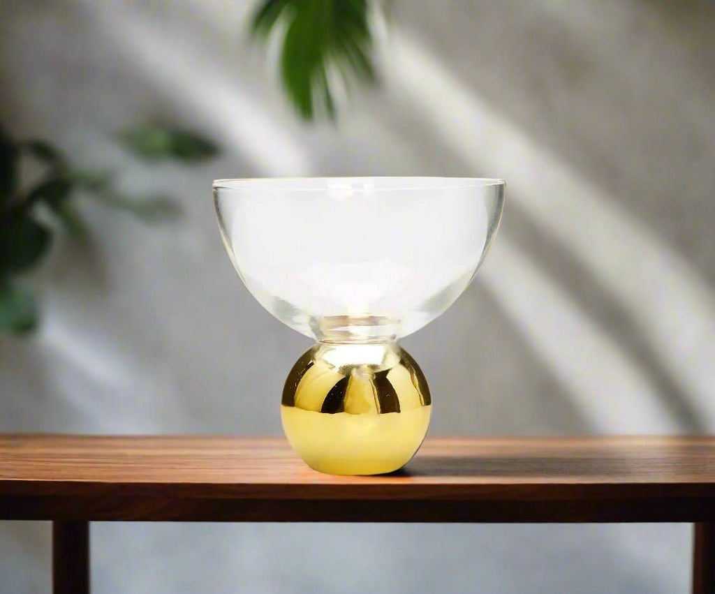 Set of 4 Dessert Bowls on Gold Ball Pedestal