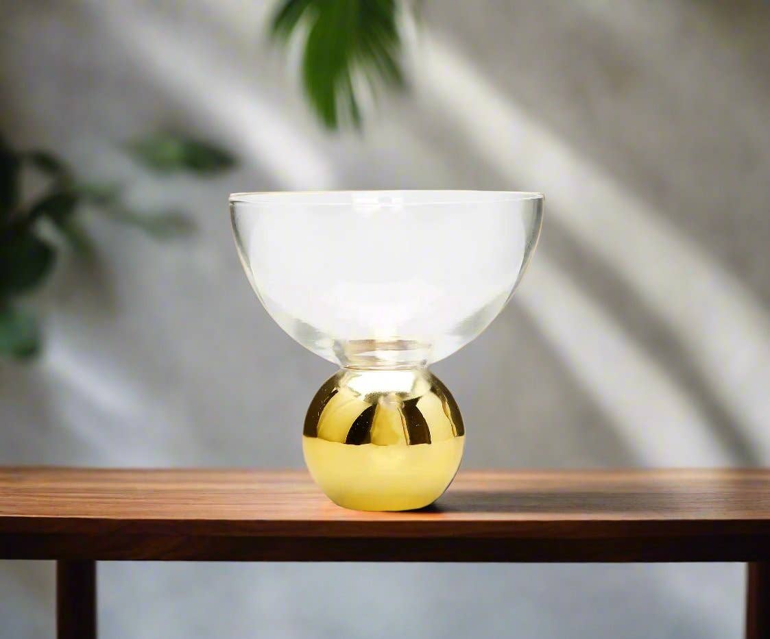 Set of 4 Dessert Bowls on Gold Ball Pedestal
