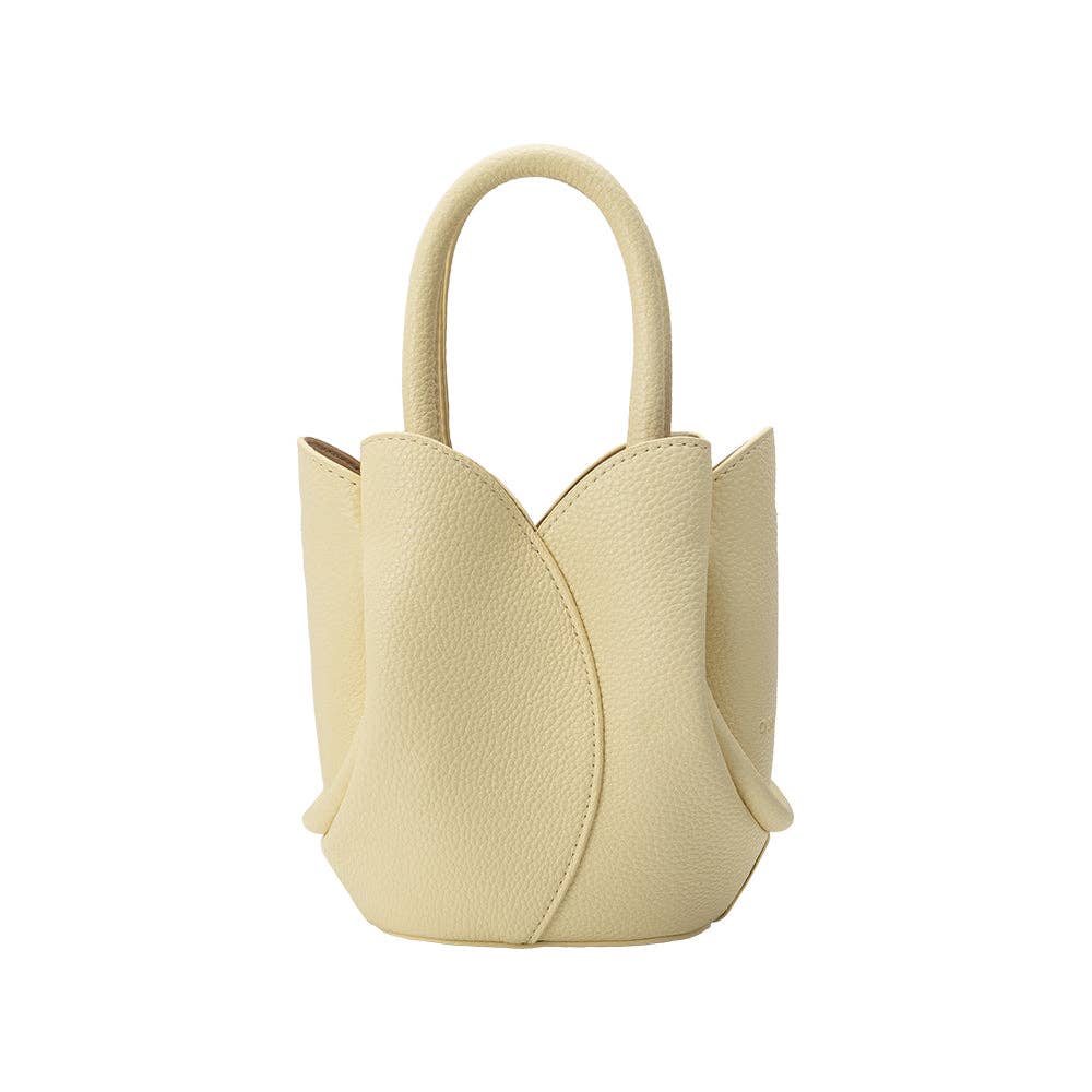 Tulip Mini Yellow Recycled Vegan Leather Top Handle Bag