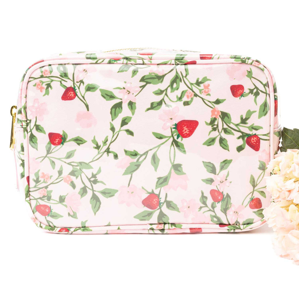 Berry Botanical Clear Coated Rectangular Cosmetic Case