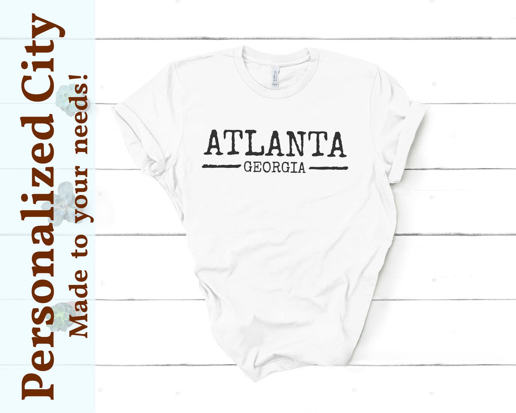Trendy Distressed Font City Tee - Custom City or Brand Print