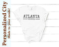 Trendy Distressed Font City Tee - Custom City or Brand Print