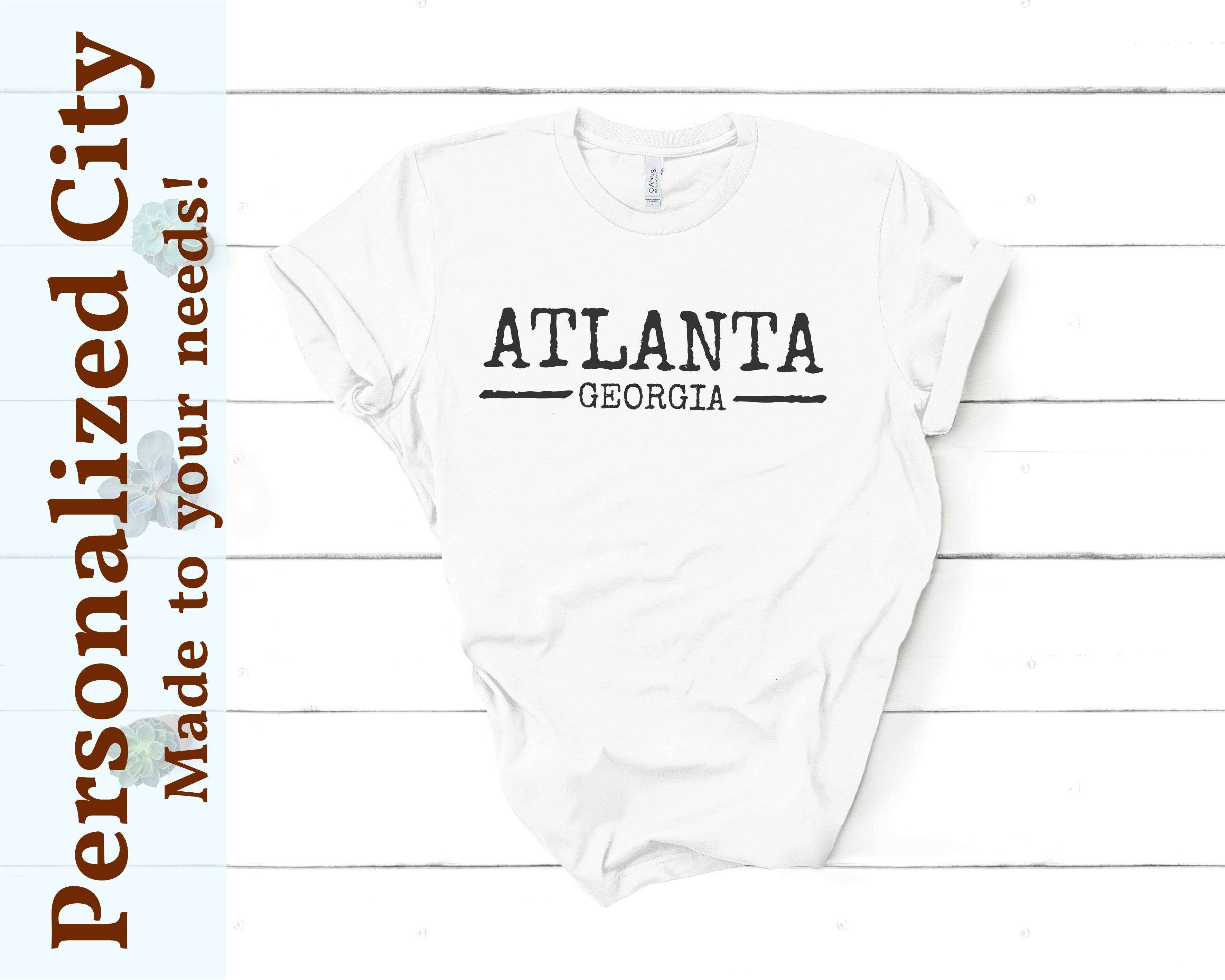 Trendy Distressed Font City Tee - Custom City or Brand Print