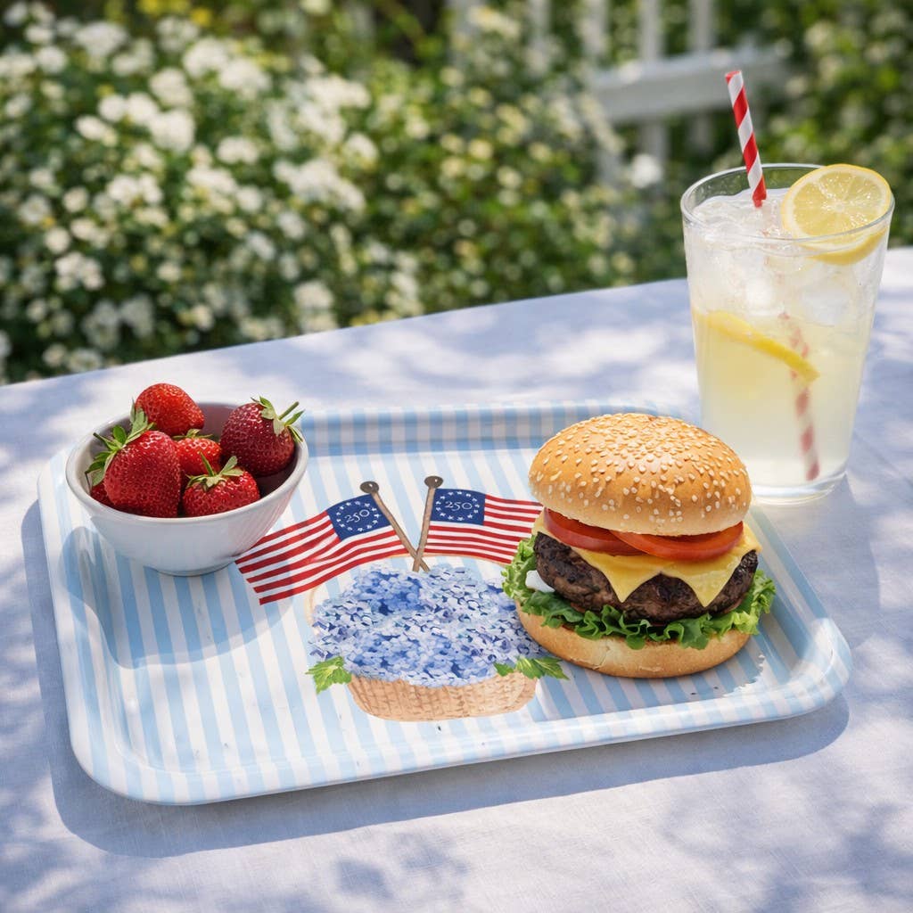 Freedom250® Patriotic Hydrangea Basket Serving Tray