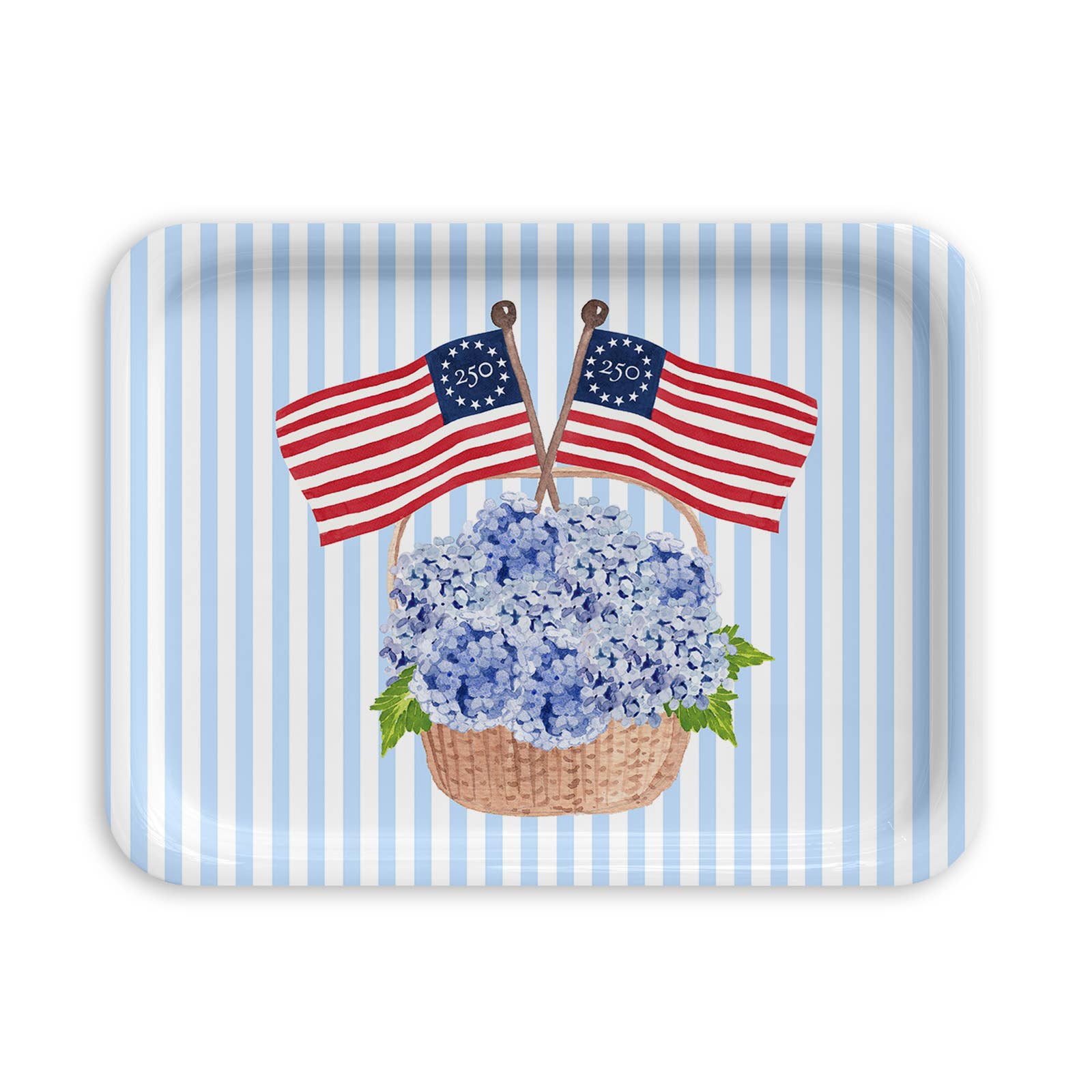Freedom250® Patriotic Hydrangea Basket Serving Tray