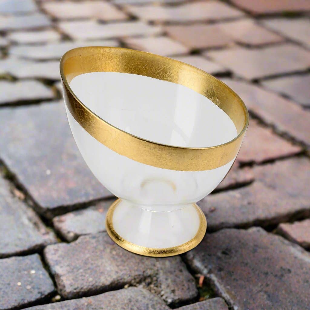 6.75"D Gold Footed Candy Bowl