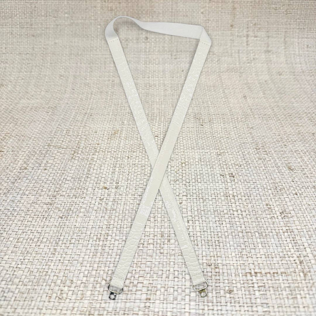 Thin White Crocodile Leather Belt