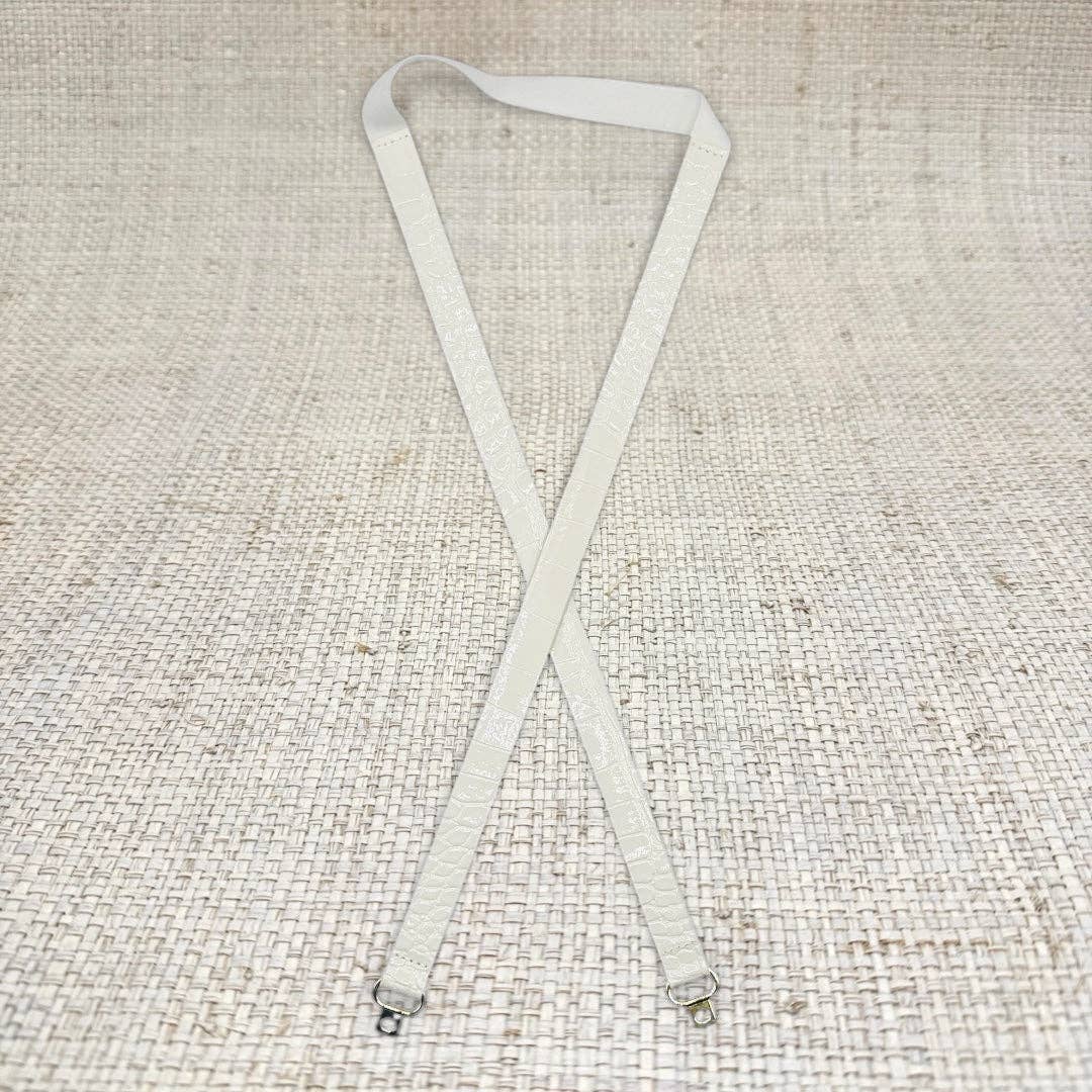 Thin White Crocodile Leather Belt