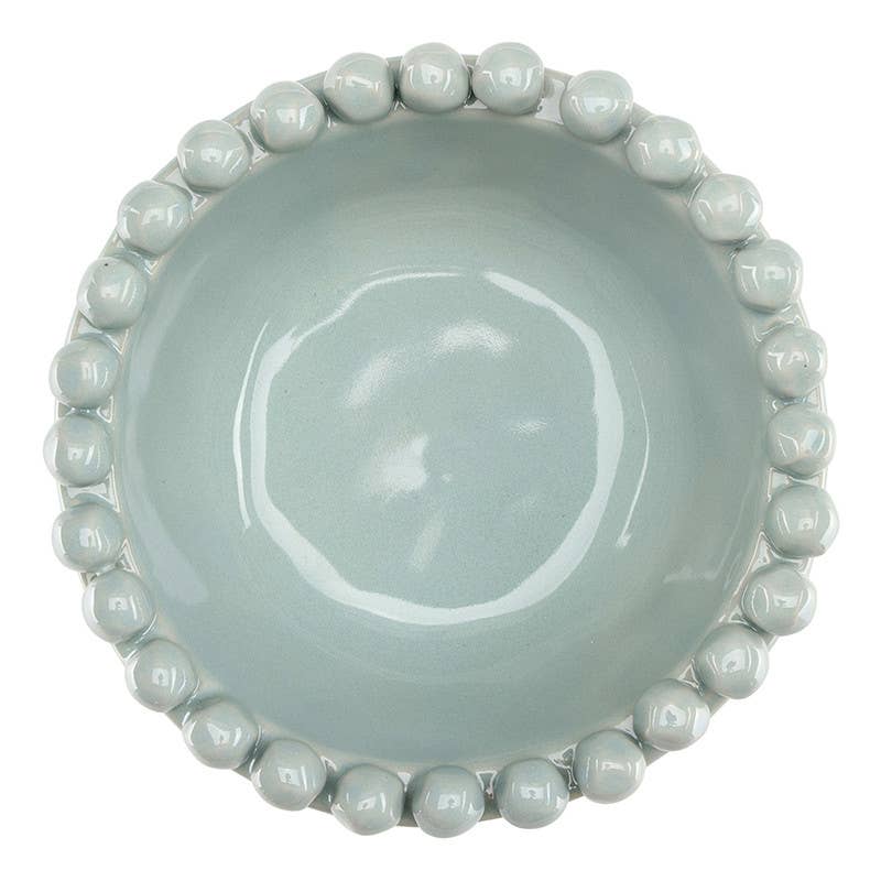 Ceramic Beaded Bowl - Small - Coastal Blue