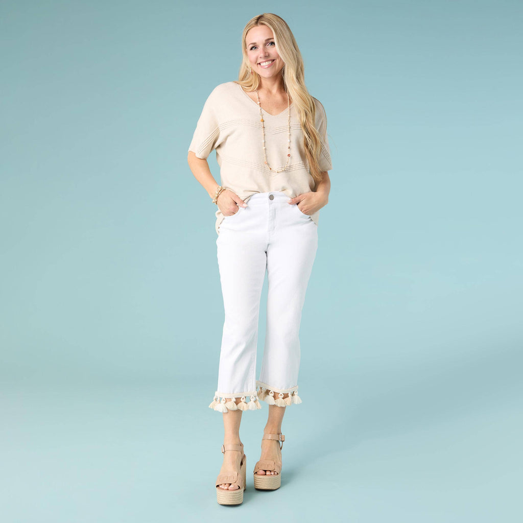 Lightweight Heavenly-Luxe Short Sleeve V-Neck Sweater