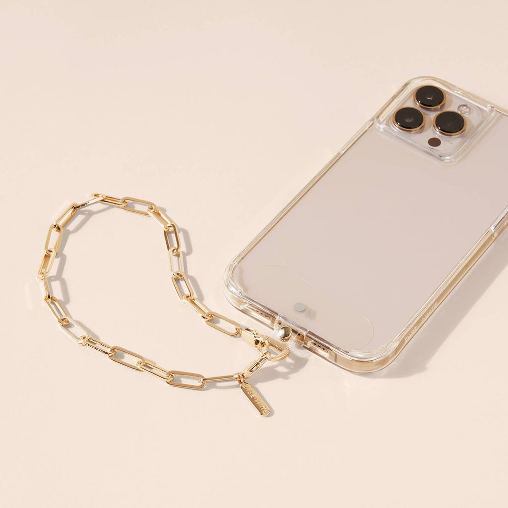 Chunky Chain Phone Charm Wristlet (Gold)