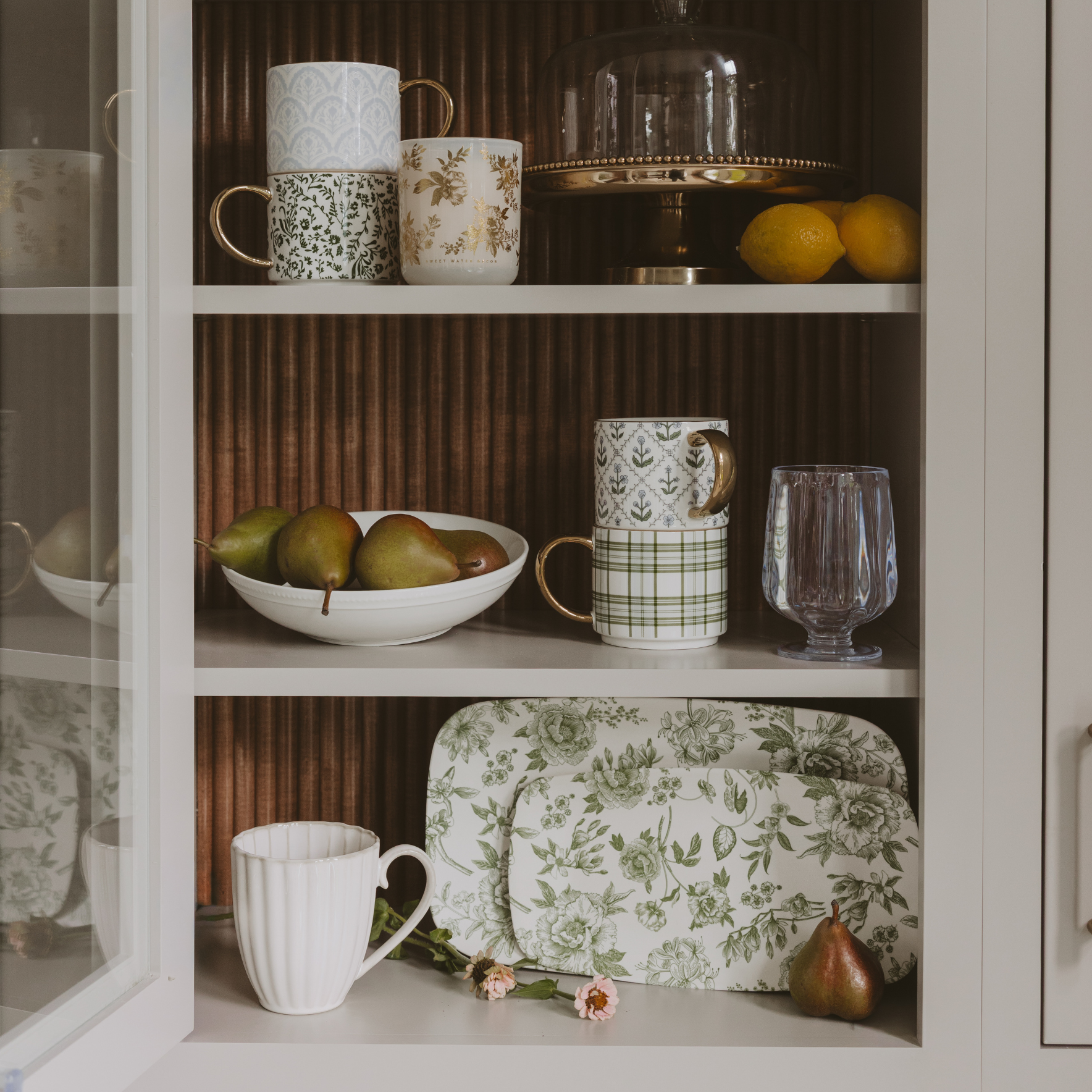 *NEW* Green Delft Stacking Melamine Tray - Set of 2