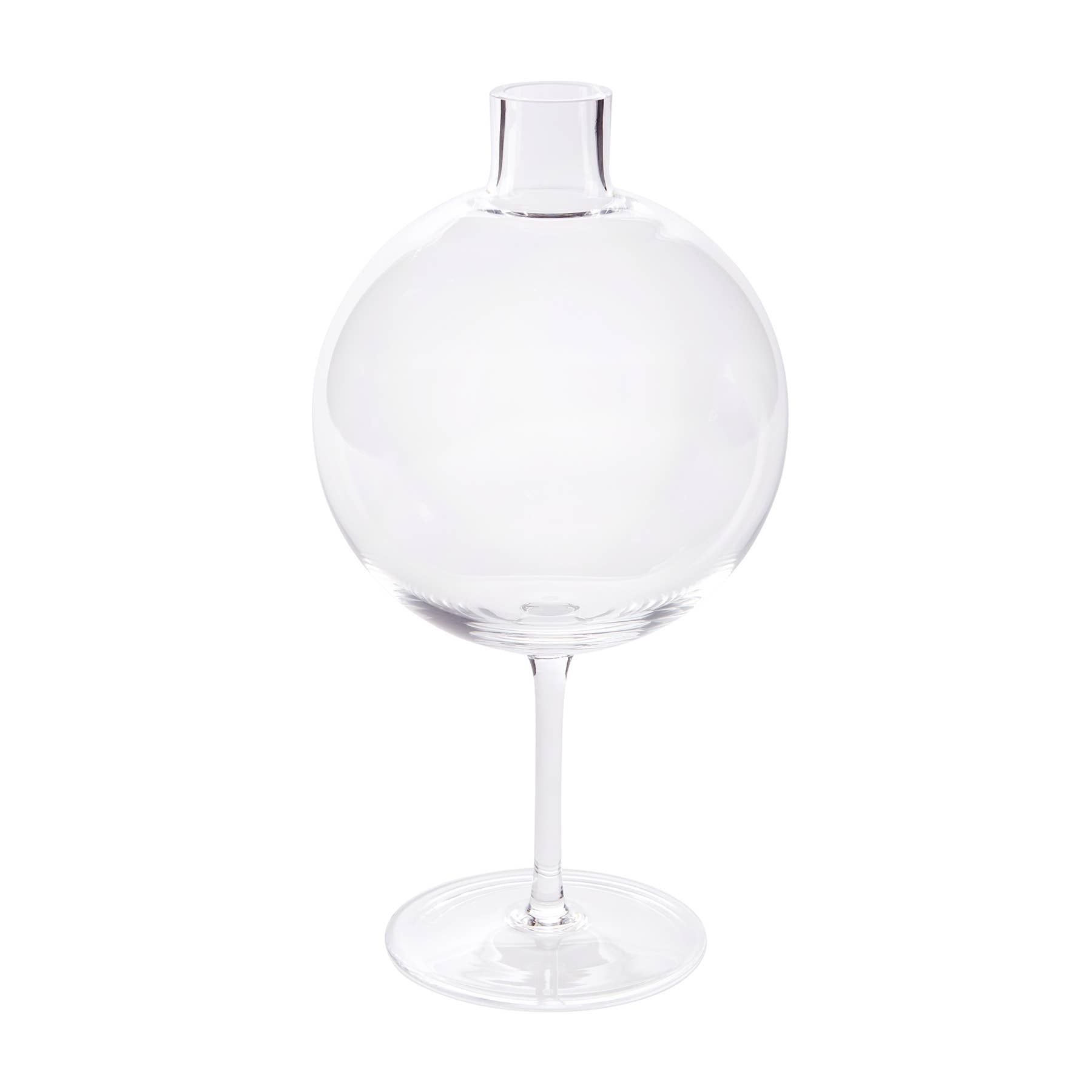 Clear Wine Glass Shaped Flower Vase, Large