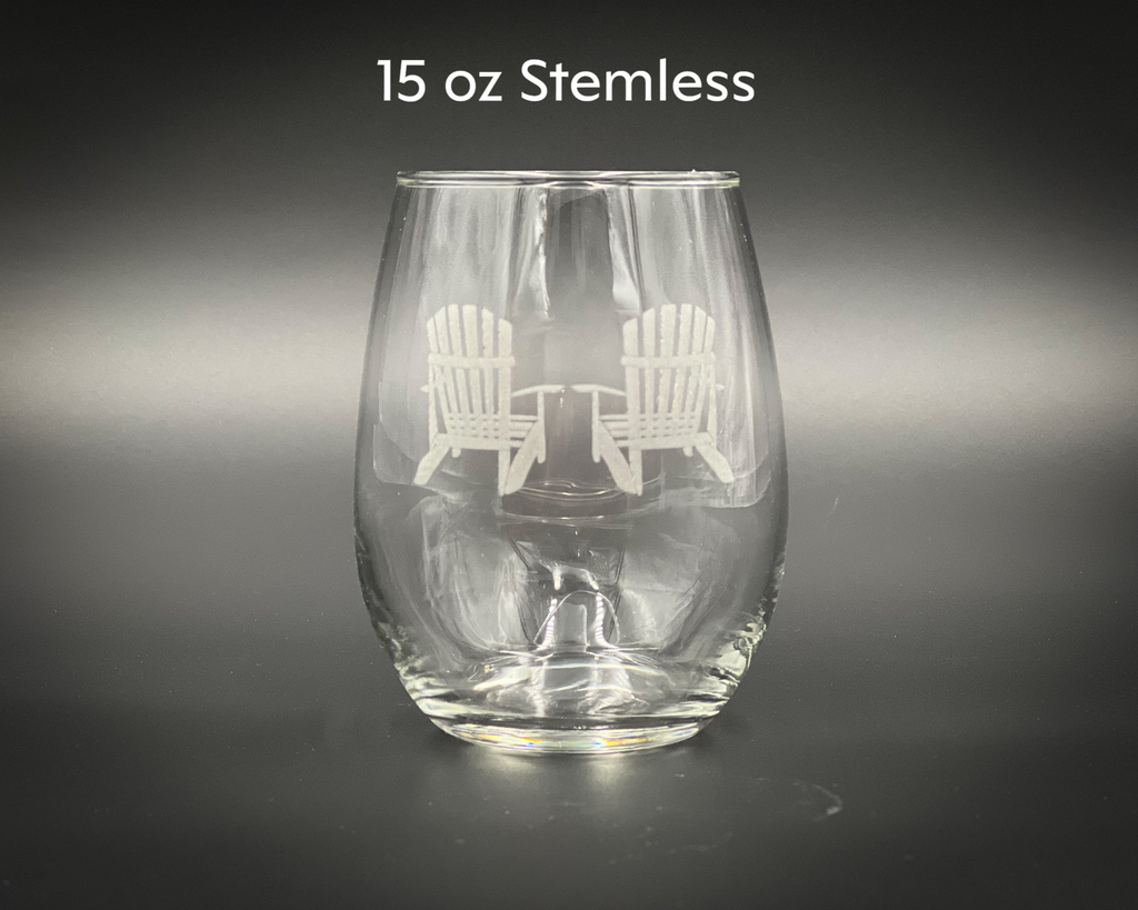 Adirondack Chairs 15 oz Stemless Wine Glass