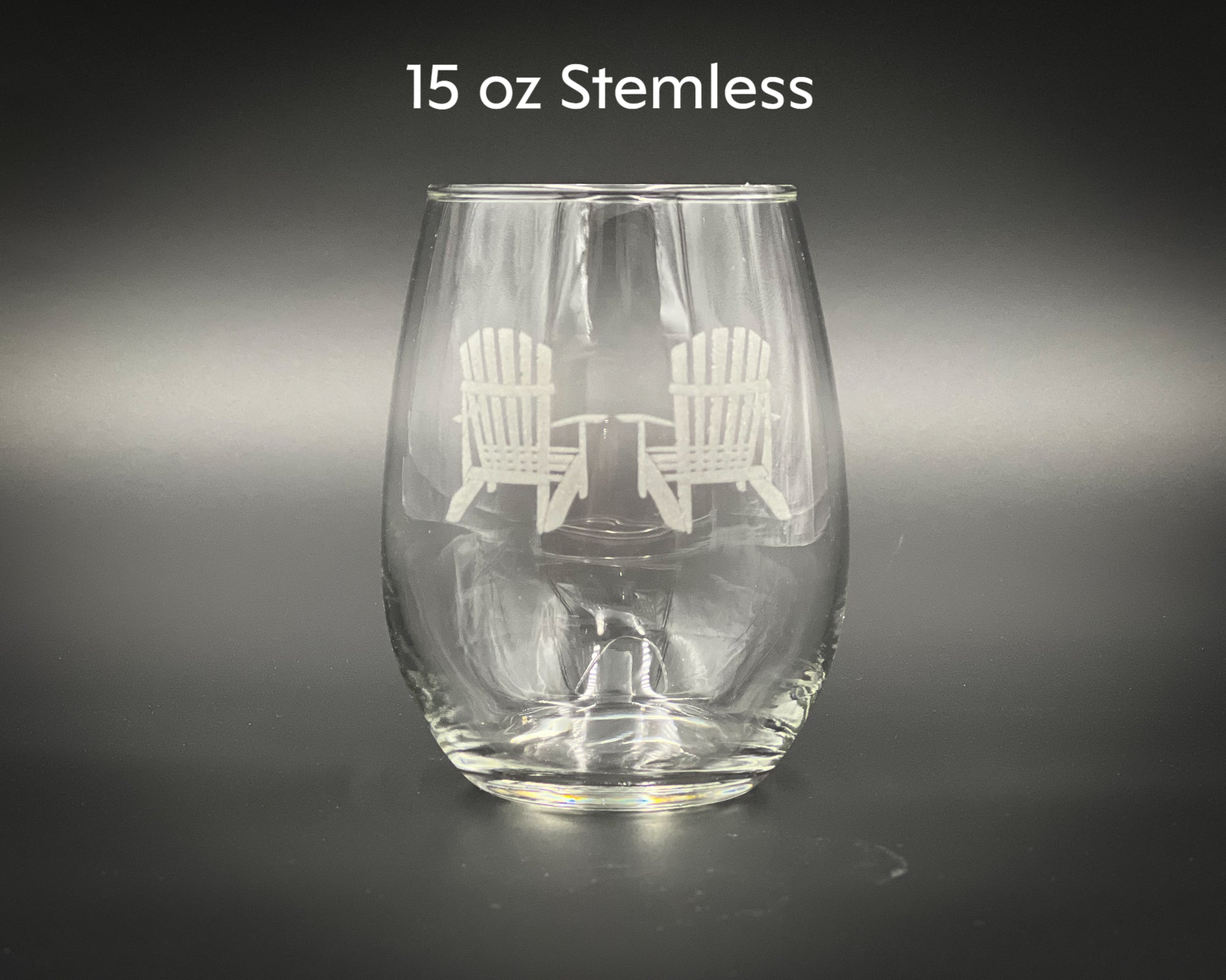 Adirondack Chairs 15 oz Stemless Wine Glass