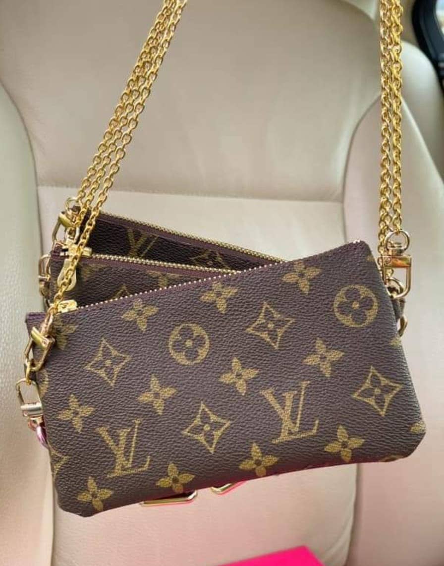 Upcycled double-sided  Louis crossbody
