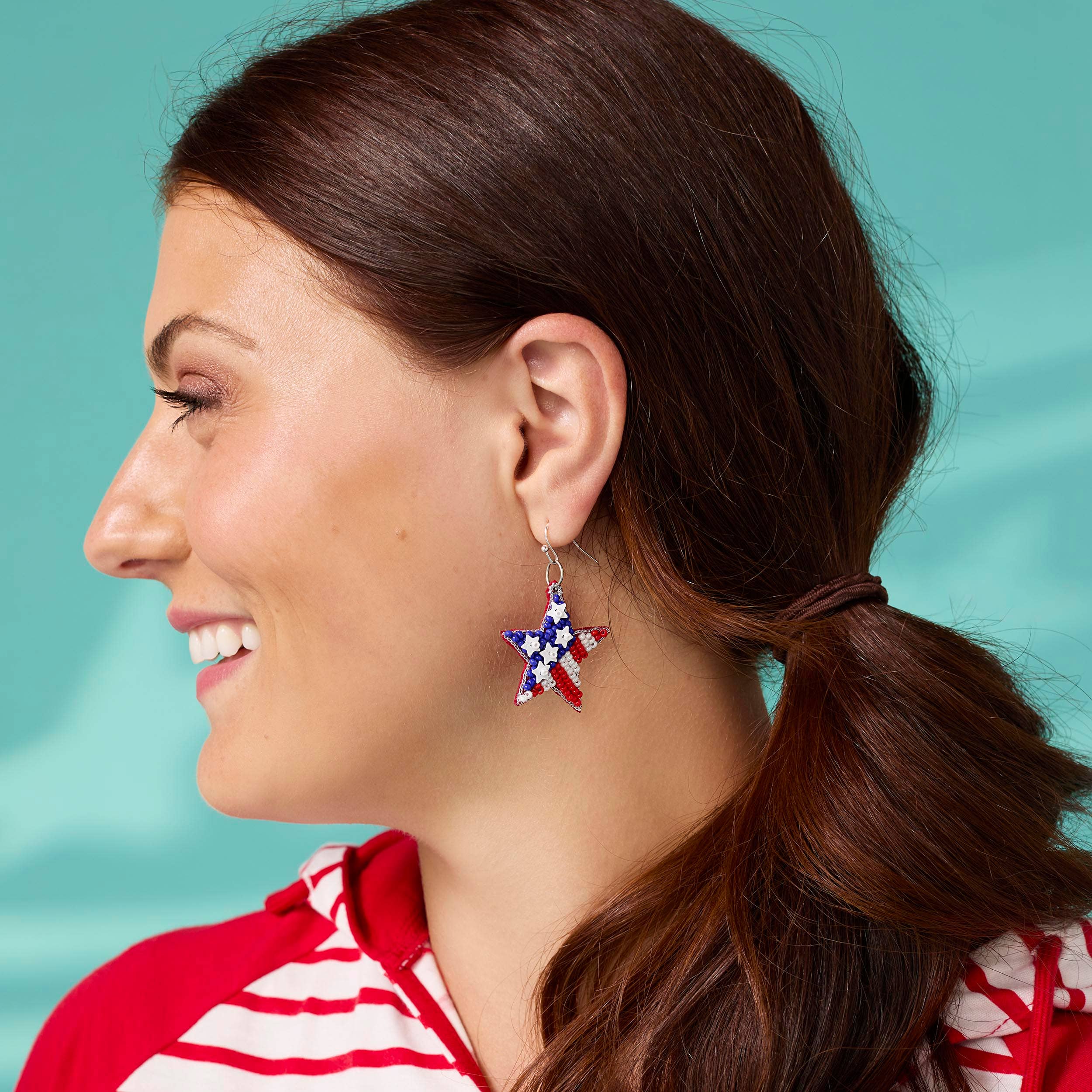 Beaded Star Earrings