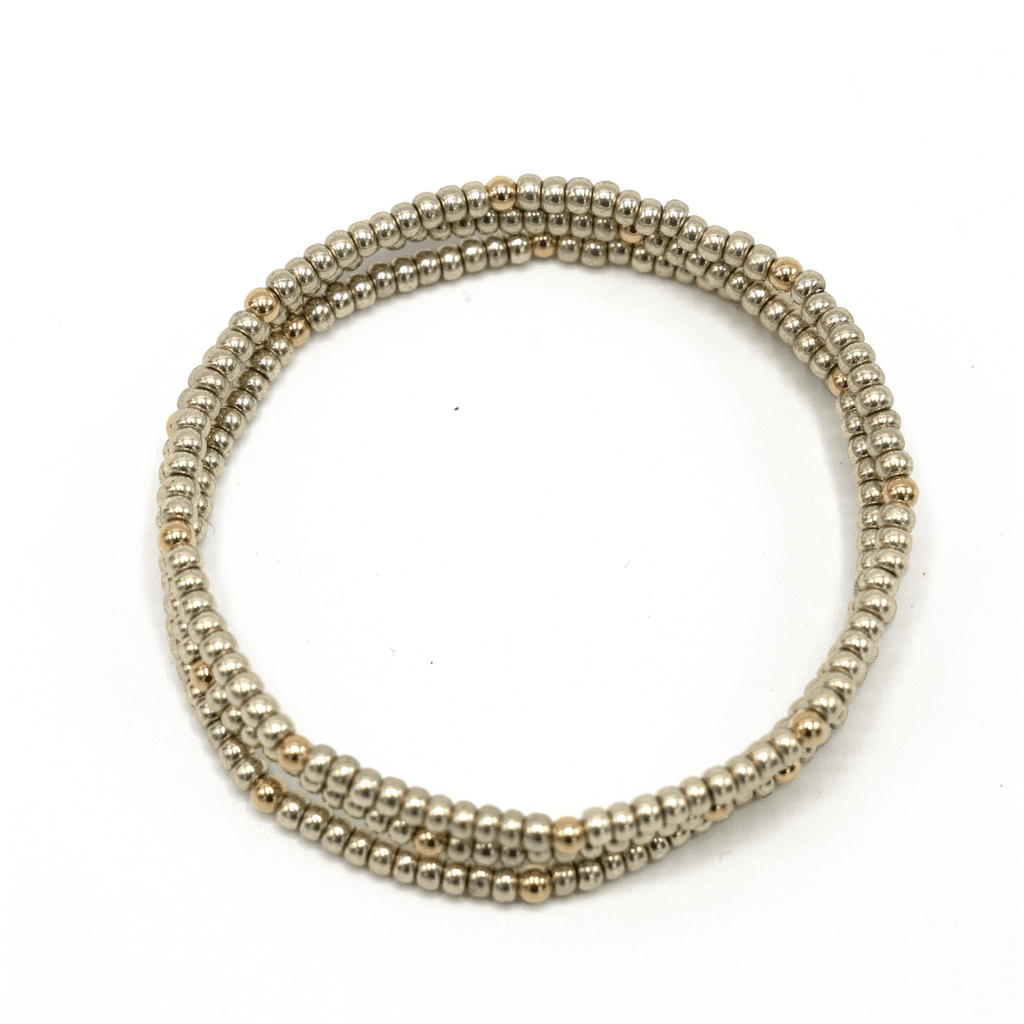 OG Classic Bracelet Stack in Platinum + Gold Filled