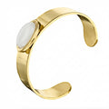 White Agate Oval Cabochon Cuff