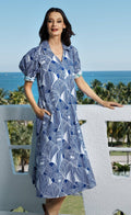 Montauk Dress Navy White Geo