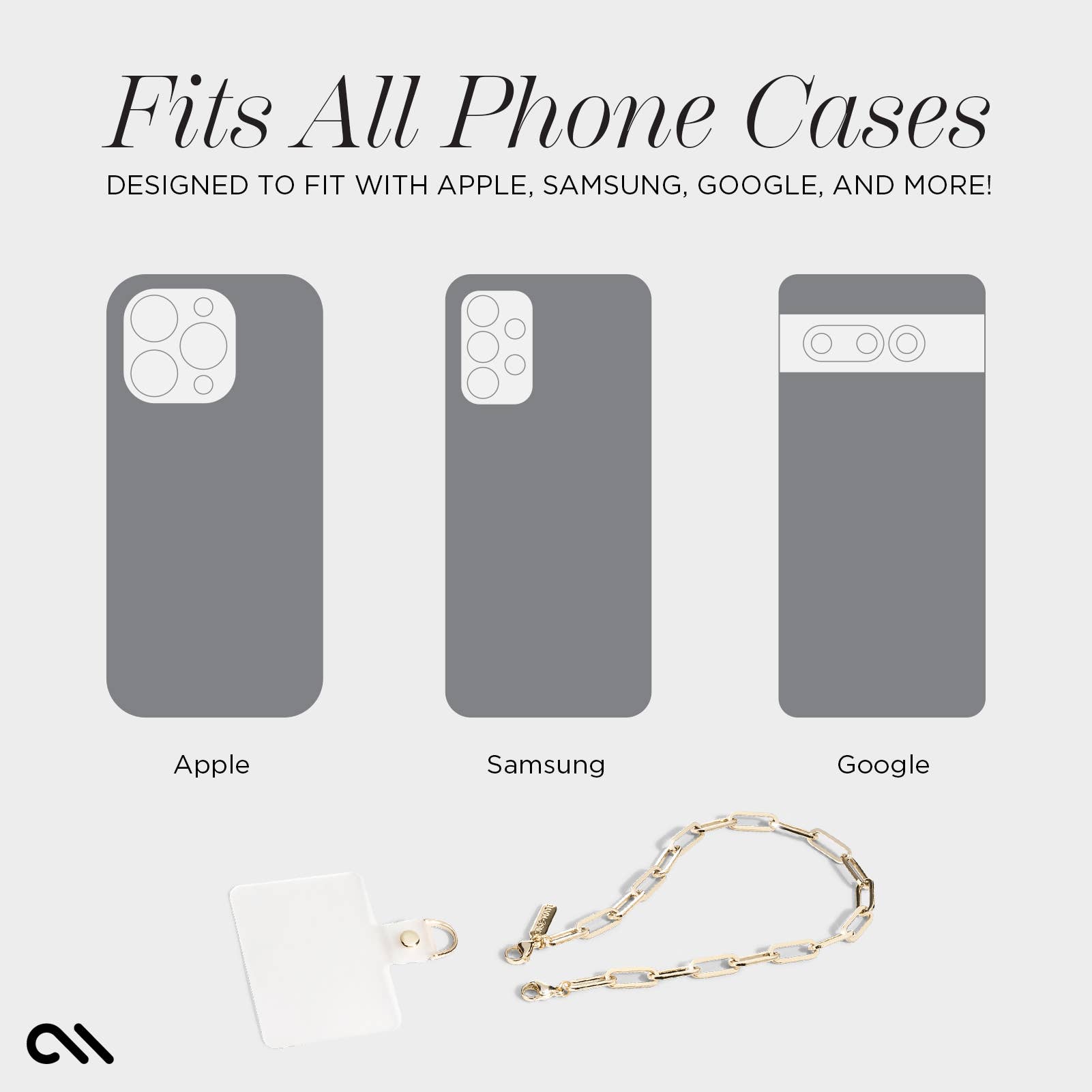 Chunky Chain Phone Charm Wristlet (Gold)