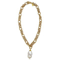 159-01-G | SINGLE PEARL DROP ON KARL CHAIN