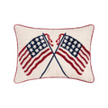 Patriotic Double US Flag 4th Of July Throw Pillow