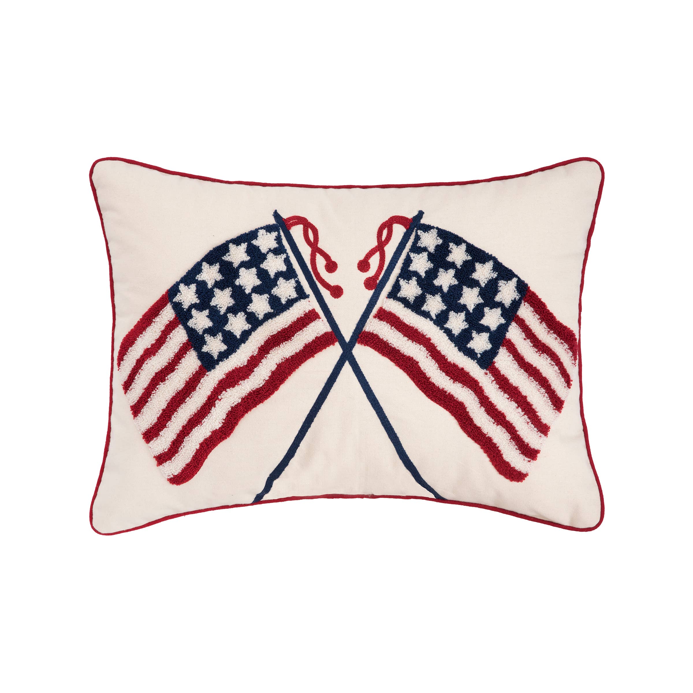 Patriotic Double US Flag 4th Of July Throw Pillow