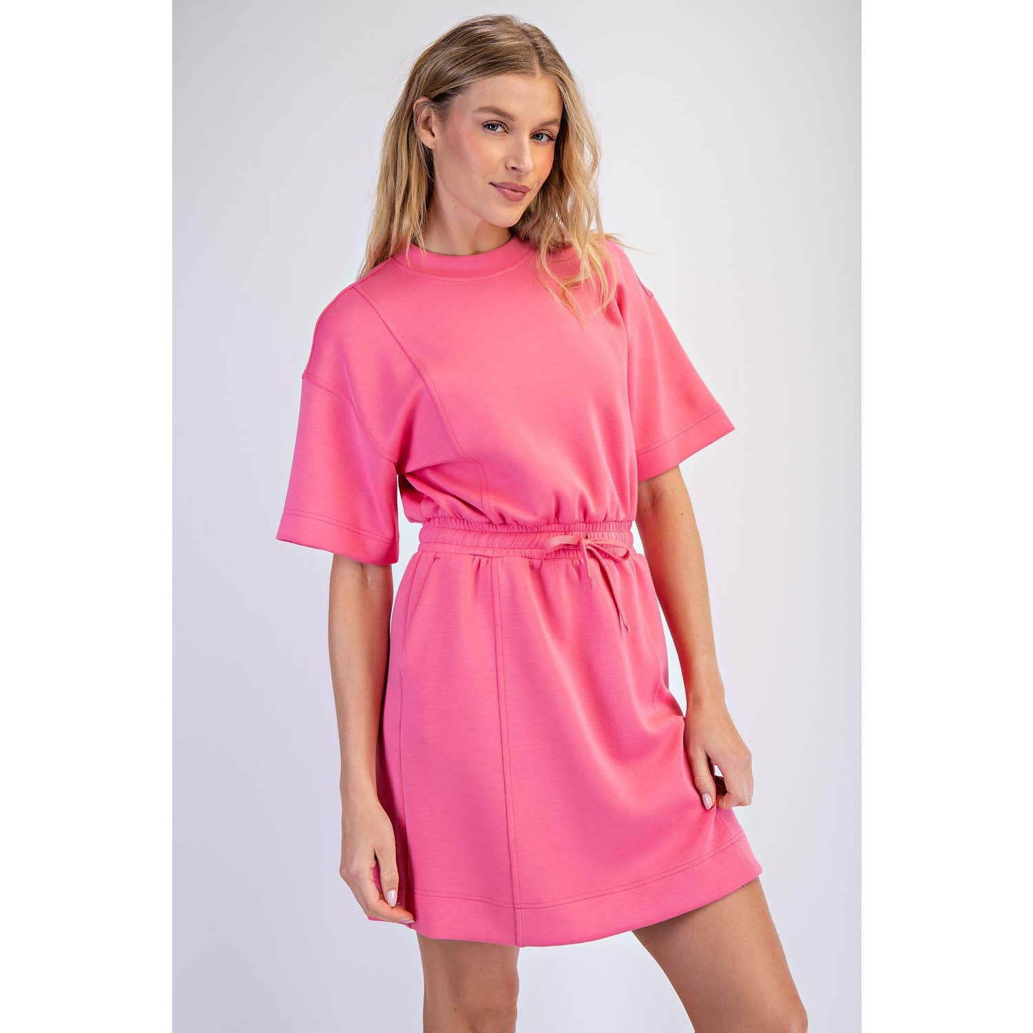 MODAL SCUBA LUXE SHORT SLEEVE MINI DRESS