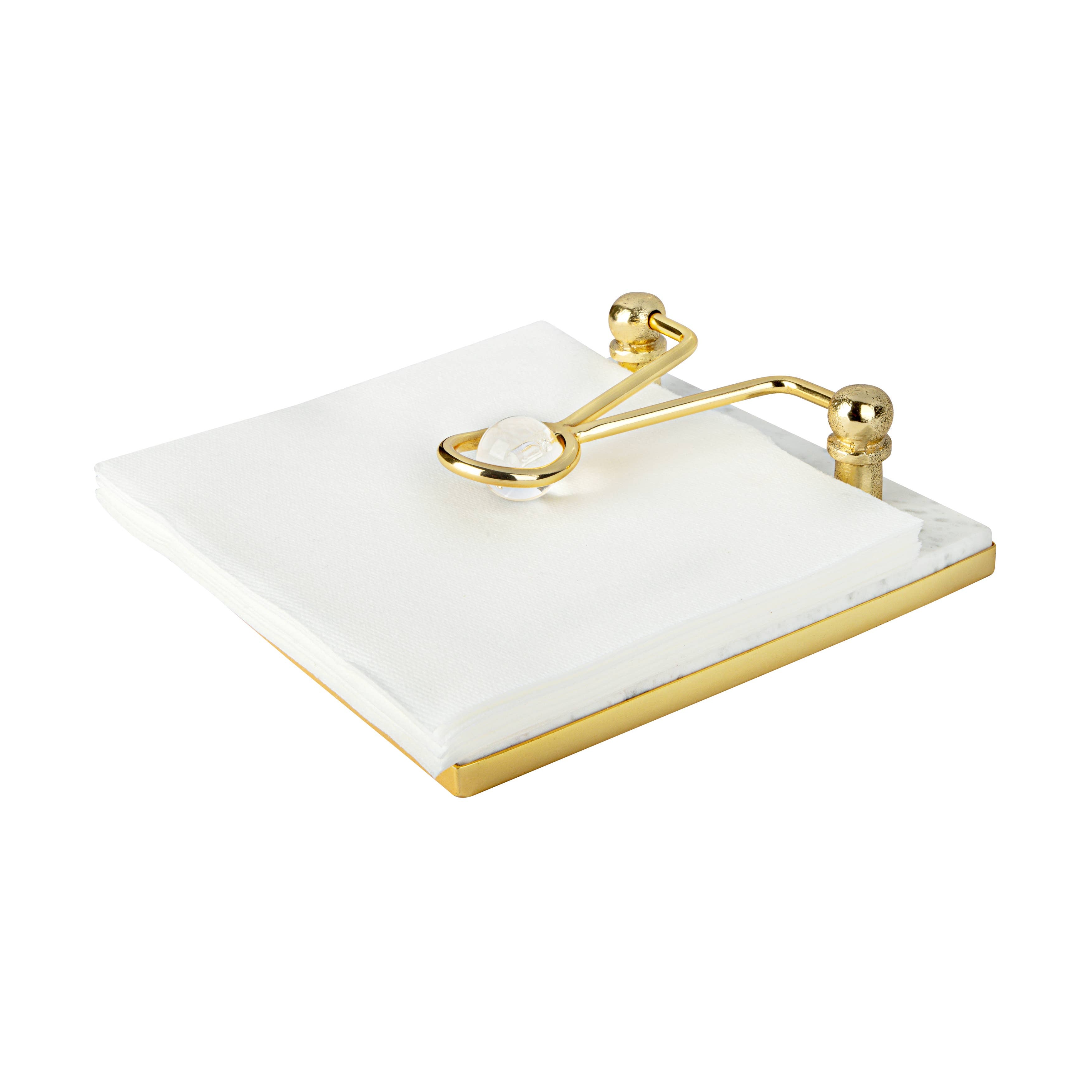 Square Napkin Holder with Ball Detail - 7.5"