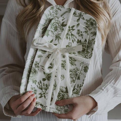 *NEW* Green Delft Stacking Melamine Tray - Set of 2