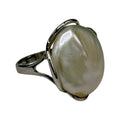 900-RING-S | PEARL MEDALLION ADJUSTABLE RING ON SILVER