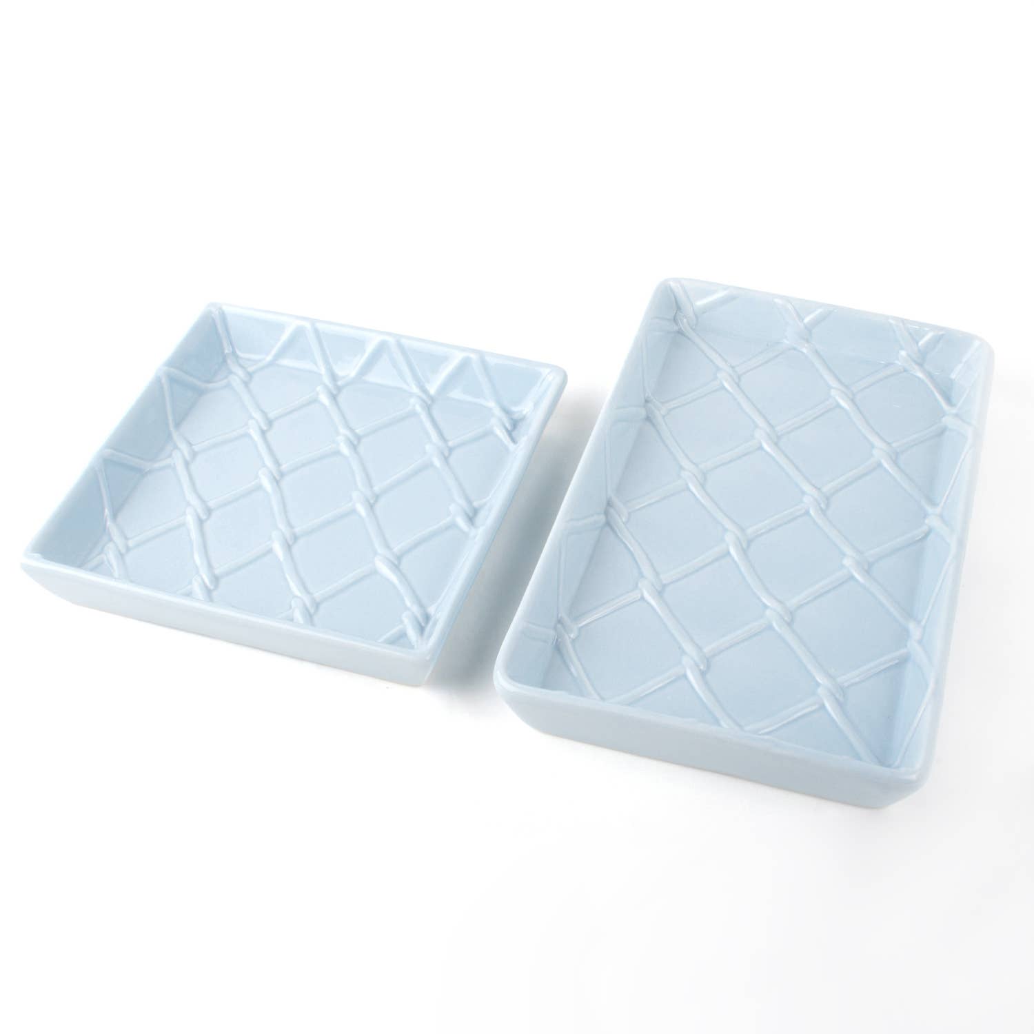 Light Blue Textured Guest Towel Tray