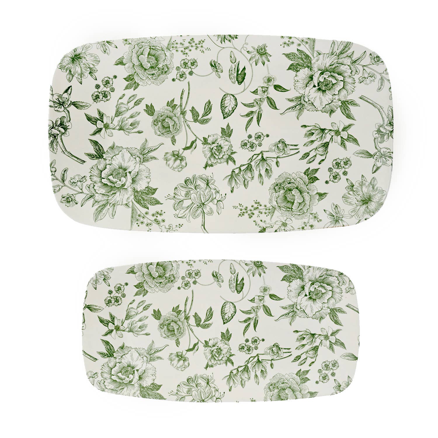 *NEW* Green Delft Stacking Melamine Tray - Set of 2