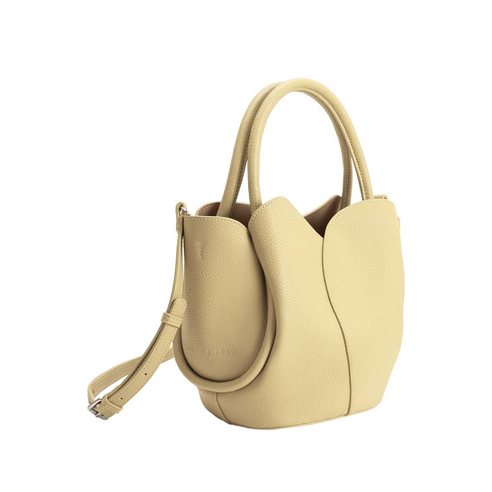 Tulip Yellow Recycled Vegan Leather Top Handle Bag