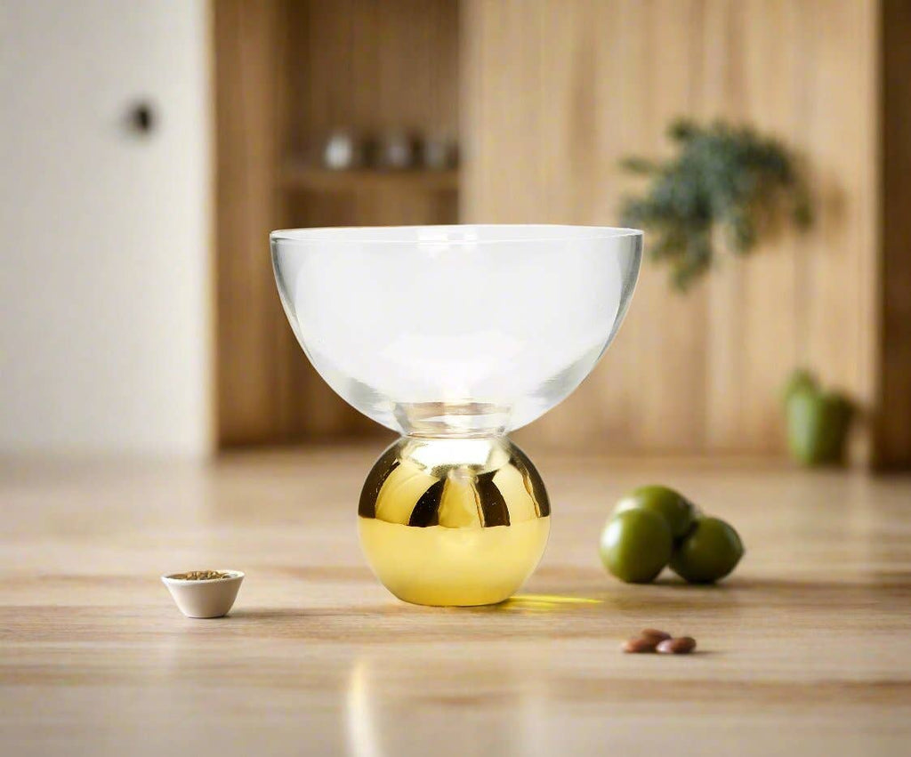Set of 4 Dessert Bowls on Gold Ball Pedestal