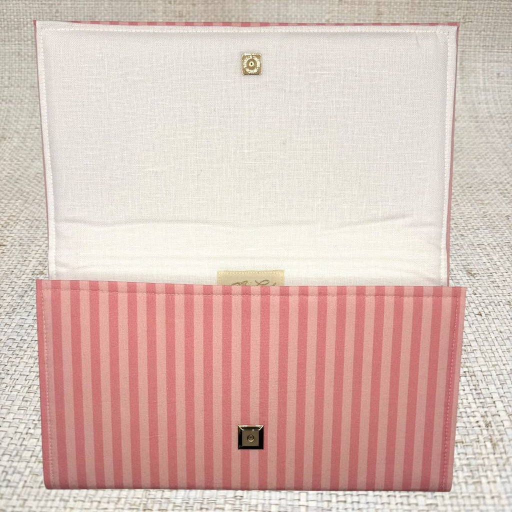 Pink on Pink Stripe Clutch