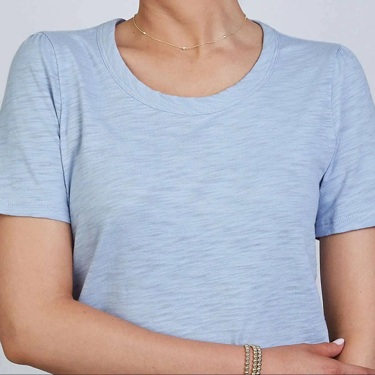 Petite Saturday Short Sleeve Tee in Periwinkle