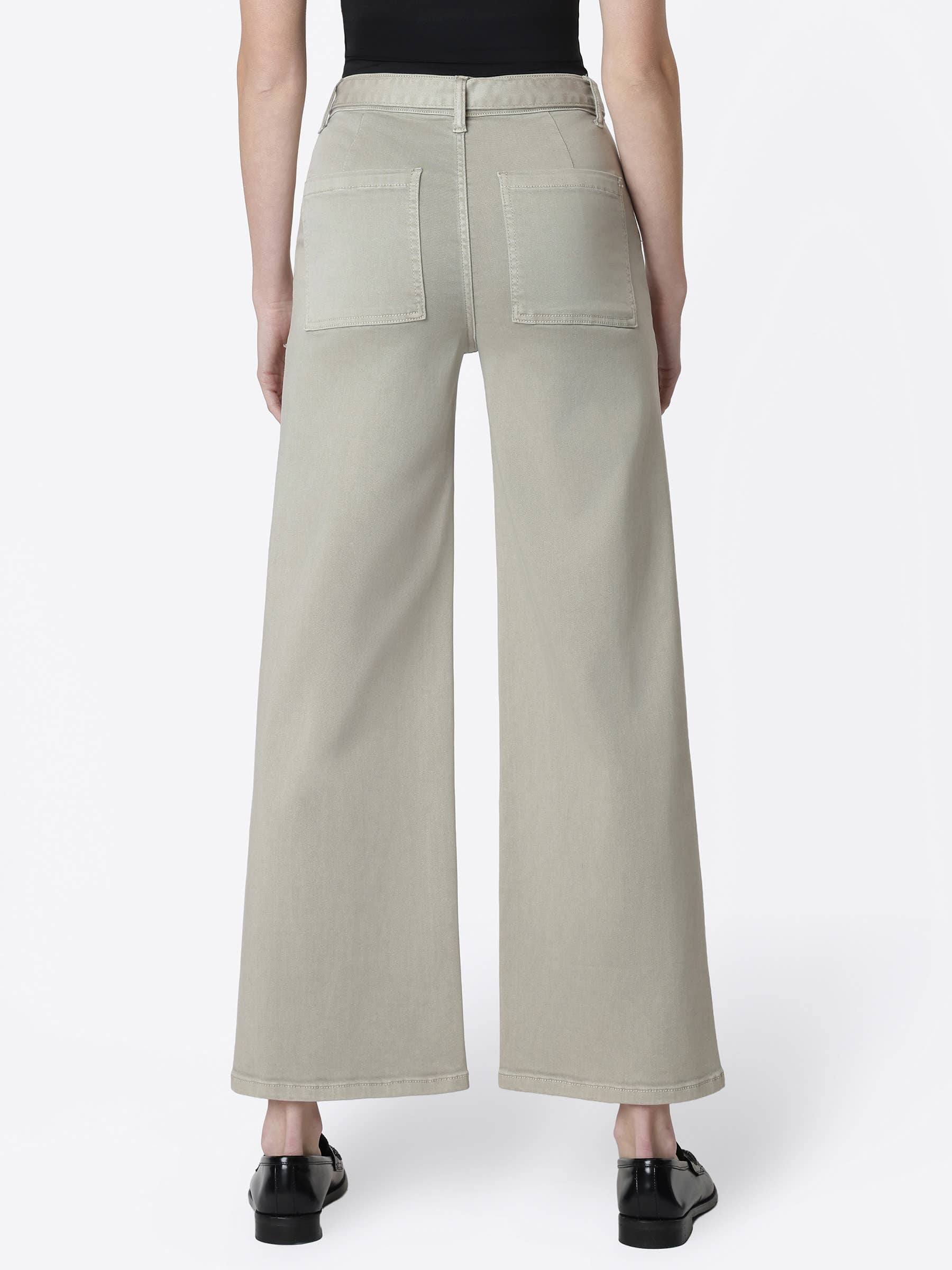 SUPER HIGH RISE SELF TIE BELT WIDE LEG JEANS LV2237LST