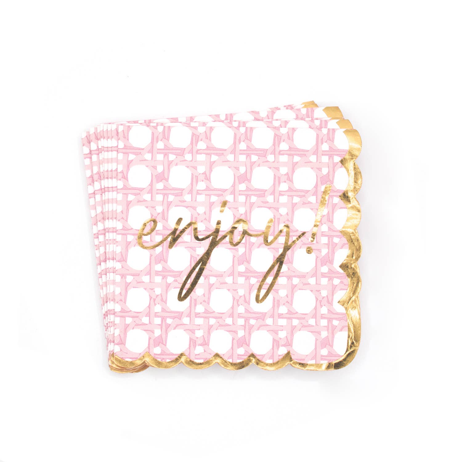 Pink Cane Paper Beverage Napkin Packs